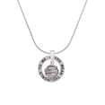 thumbnail image 1 of Delight Jewelry Silvertone Antiqued Dragon Spinner Silver-tone You Mean the World to Me Ring Necklace, 18", 1 of 4