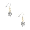 thumbnail image 1 of Delight Jewelry Silvertone Antiqued Four Leaf Clover Gold Tone Infinity French Earrings, 1 of 4