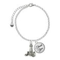 thumbnail image 1 of Delight Jewelry Silvertone Antiqued Lighthouse - Domed Thank You Charm Bracelet, 6"+2", 1 of 5