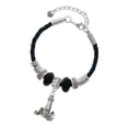 thumbnail image 1 of Delight Jewelry Silvertone Antiqued Lighthouse Middle Sister Celtic Knot Leather Bead Bracelet, 7"+2" Extender, 1 of 4