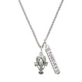 thumbnail image 1 of Delight Jewelry Silvertone Antiqued Lobster Silvertone Forever Bar Charm Necklace, 23", 1 of 4