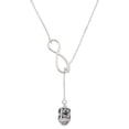 thumbnail image 1 of Delight Jewelry Silvertone Antiqued Plumeria Flowers Spinner Silver tone Elegant Infinity Lariat Necklace, 1 of 4