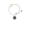 thumbnail image 1 of Delight Jewelry Silvertone Antiqued Round Seal - Butterfly - Goldtone Leaf Delicate Bracelet, 6.25+1.75", 1 of 4