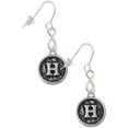 thumbnail image 1 of Delight Jewelry Silvertone Antiqued Round Seal - Initial - H - Silver tone Infinity French Earrings, 1 of 4