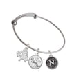 thumbnail image 1 of Delight Jewelry Silvertone Antiqued Round Seal - Initial - N - Silvertone Let Things Go Tree Charm Bangle Bracelet, 1 of 4