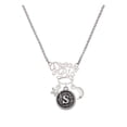 thumbnail image 1 of Delight Jewelry Silvertone Antiqued Round Seal - Initial - S - Silvertone Dream Big Pendant Necklace, 25", 1 of 4