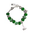 thumbnail image 1 of Delight Jewelry Silvertone Antiqued Sailboat - Green Irish Luck Bead Charm Bracelet, 7.5", 1 of 4