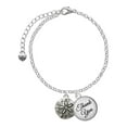 thumbnail image 1 of Delight Jewelry Silvertone Antiqued Sand Dollar - Domed Thank You Charm Bracelet, 6"+2", 1 of 5