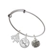 thumbnail image 1 of Delight Jewelry Silvertone Antiqued Sand Dollar Silvertone Let Things Go Tree Charm Bangle Bracelet, 1 of 4