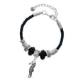 thumbnail image 1 of Delight Jewelry Silvertone Antiqued Seahorse Best Friend Celtic Knot Leather Bead Bracelet, 7"+2" Extender, 1 of 4