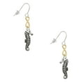 thumbnail image 1 of Delight Jewelry Silvertone Antiqued Seahorse Gold Tone Infinity French Earrings, 1 of 4