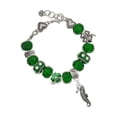 thumbnail image 1 of Delight Jewelry Silvertone Antiqued Seahorse - Green Irish Luck Bead Charm Bracelet, 7.5", 1 of 4