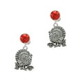 thumbnail image 1 of Delight Jewelry Silvertone Antiqued Turkey Red Crystal Clip on Earrings, 1 of 5