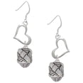 thumbnail image 1 of Delight Jewelry Silvertone Antiqued Woven Rope Spinner Open Heart French Earrings, 1 of 4