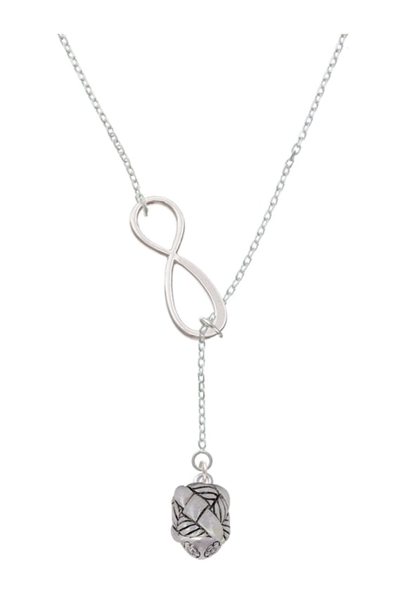Silvertone Antiqued Woven Rope Spinner Silver tone Elegant Infinity Lariat Necklace