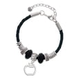 thumbnail image 1 of Delight Jewelry Silvertone Apple Outline Big Sister Celtic Knot Leather Bead Bracelet, 7"+2" Extender, 1 of 4