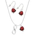 thumbnail image 1 of Delight Jewelry Silvertone BAE Infinity Sign Red Lucky Ladybug Necklace and Dangle Earrings Set, 1 of 6