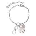 thumbnail image 1 of Delight Jewelry Silvertone BAE Infinity Sign Silvertone Discover Dream Explore Zoey Charm Bracelet, 6.5+2" Extender, 1 of 4