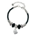 thumbnail image 1 of Delight Jewelry Silvertone Baby Cup with Crystal Niece Celtic Knot Leather Bead Bracelet, 7"+2" Extender, 1 of 4