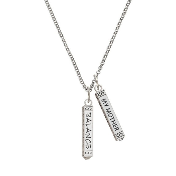 Delight Jewelry Silvertone Balance Bar Silvertone Always My Mother Bar Charm Necklace, 23"