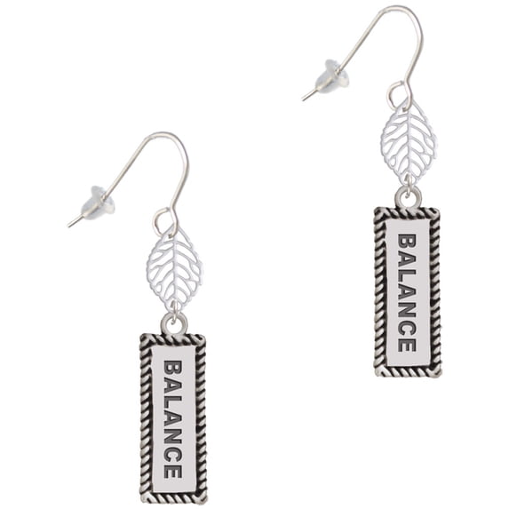 Delight Jewelry Silvertone Balance Silvertone Leaf French Earrings