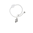 thumbnail image 1 of Delight Jewelry Silvertone Ballet Slippers - Silvertone Leaf Delicate Bracelet, 6.25+1.75", 1 of 4