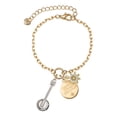 thumbnail image 1 of Delight Jewelry Silvertone Banjo Goldtone Discover Dream Explore Zoey Charm Bracelet, 6.5+2" Extender, 1 of 1