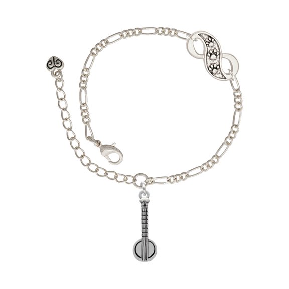 Delight Jewelry Silvertone Banjo Silver-tone Paw Infinity Link Chain Bracelet, 6"+2" Extender