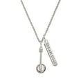 thumbnail image 1 of Delight Jewelry Silvertone Banjo Silvertone Fearless Bar Charm Necklace, 23", 1 of 4