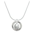 thumbnail image 1 of Delight Jewelry Silvertone Barrel with AB Clear Crystal Stars Spinner Joy Ring Charm Necklace, 18", 1 of 4
