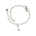 thumbnail image 1 of Delight Jewelry Silvertone Baseball Bat and Ball Silver-tone Paw Infinity Link Chain Bracelet, 6"+2" Extender, 1 of 3
