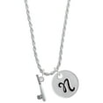 thumbnail image 1 of Delight Jewelry Silvertone Baseball Bat and Ball Silvertone Script Initial Disc - N - Charm Necklace, 20"+3", 1 of 4