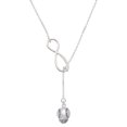 thumbnail image 1 of Delight Jewelry Silvertone Baseball/Softball Spinner Silver tone Elegant Infinity Lariat Necklace, 1 of 4