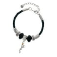 thumbnail image 1 of Delight Jewelry Silvertone Basketball Player Girl Middle Sister Celtic Knot Leather Bead Bracelet, 7"+2" Extender, 1 of 4