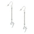 thumbnail image 1 of Delight Jewelry Silvertone Bass Clef - Silver-tone Long Sparkle Dangle French Earrings, 1 of 4