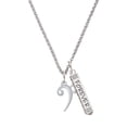 thumbnail image 1 of Delight Jewelry Silvertone Bass Clef Silvertone Forever Bar Charm Necklace, 23", 1 of 4