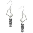 thumbnail image 1 of Delight Jewelry Silvertone Beaded ''Dance'' Open Heart French Earrings, 1 of 4