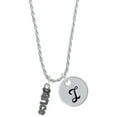 thumbnail image 1 of Delight Jewelry Silvertone Beaded ''Dance'' Silvertone Script Initial Disc - I - Charm Necklace, 20"+3", 1 of 4