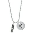 thumbnail image 1 of Delight Jewelry Silvertone Beaded ''Dance'' Silvertone Script Initial Disc - V - Charm Necklace, 20"+3", 1 of 4
