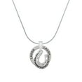 thumbnail image 1 of Delight Jewelry Silvertone Beaded Horseshoe Laugh Ring Charm Necklace, 18", 1 of 4