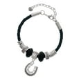 thumbnail image 1 of Delight Jewelry Silvertone Beaded Horseshoe Mom Celtic Knot Leather Bead Bracelet, 7"+2" Extender, 1 of 4