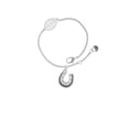 thumbnail image 1 of Delight Jewelry Silvertone Beaded Horseshoe - Silvertone Leaf Delicate Bracelet, 6.25+1.75", 1 of 4