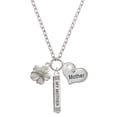 thumbnail image 1 of Delight Jewelry Silvertone Bee on White Flower Always My Mother Bar Zoe Necklace, 1 of 4