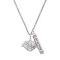 thumbnail image 1 of Delight Jewelry Silvertone Believe Banner on Clear Crystal Heart Silvertone Always My Mother Bar Charm Necklace, 23", 1 of 4