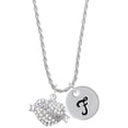 thumbnail image 1 of Delight Jewelry Silvertone Believe Banner on Clear Crystal Heart Silvertone Script Initial Disc - F - Charm Necklace, 20"+3", 1 of 4