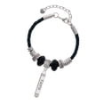 thumbnail image 1 of Delight Jewelry Silvertone Believe Faith Prayer Hope Bar Grandmother Celtic Knot Leather Bead Bracelet, 7"+2" Extender, 1 of 4