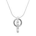 thumbnail image 1 of Delight Jewelry Silvertone Believe Faith Prayer Hope Bar Gymnastics Ring Charm Necklace, 18", 1 of 4