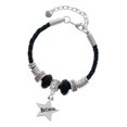 thumbnail image 1 of Delight Jewelry Silvertone Believe Star Lil Sister Celtic Knot Leather Bead Bracelet, 7"+2" Extender, 1 of 4