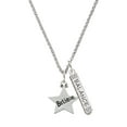thumbnail image 1 of Delight Jewelry Silvertone Believe Star Silvertone Balance Bar Charm Necklace, 23", 1 of 4
