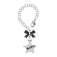 thumbnail image 1 of Delight Jewelry Silvertone Believe Star - Silvertone Black Bow Charm Accessory for Tumblers and Thermal Cups, 1 of 4